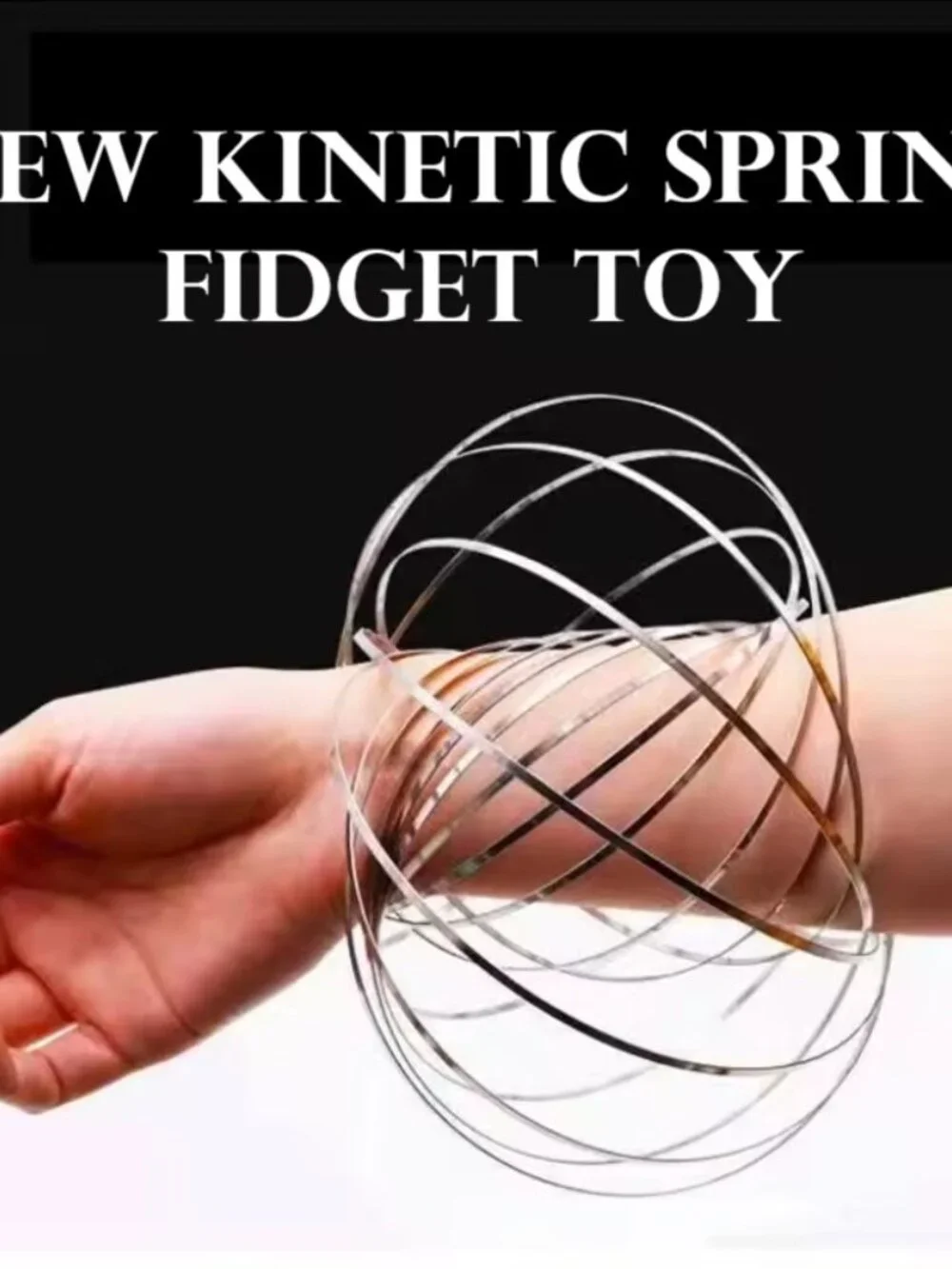 NEW Spinner Stainless Steel Flow Fidget Toy Flowing Arm Ring Toys Kinetic Spring